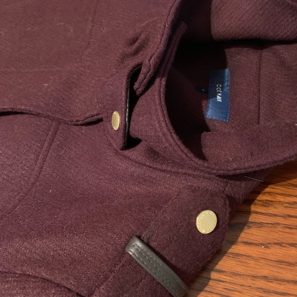 Cole Haan aubergine wool, leather coat FINAL PRICE. - Picture 3 of 8
